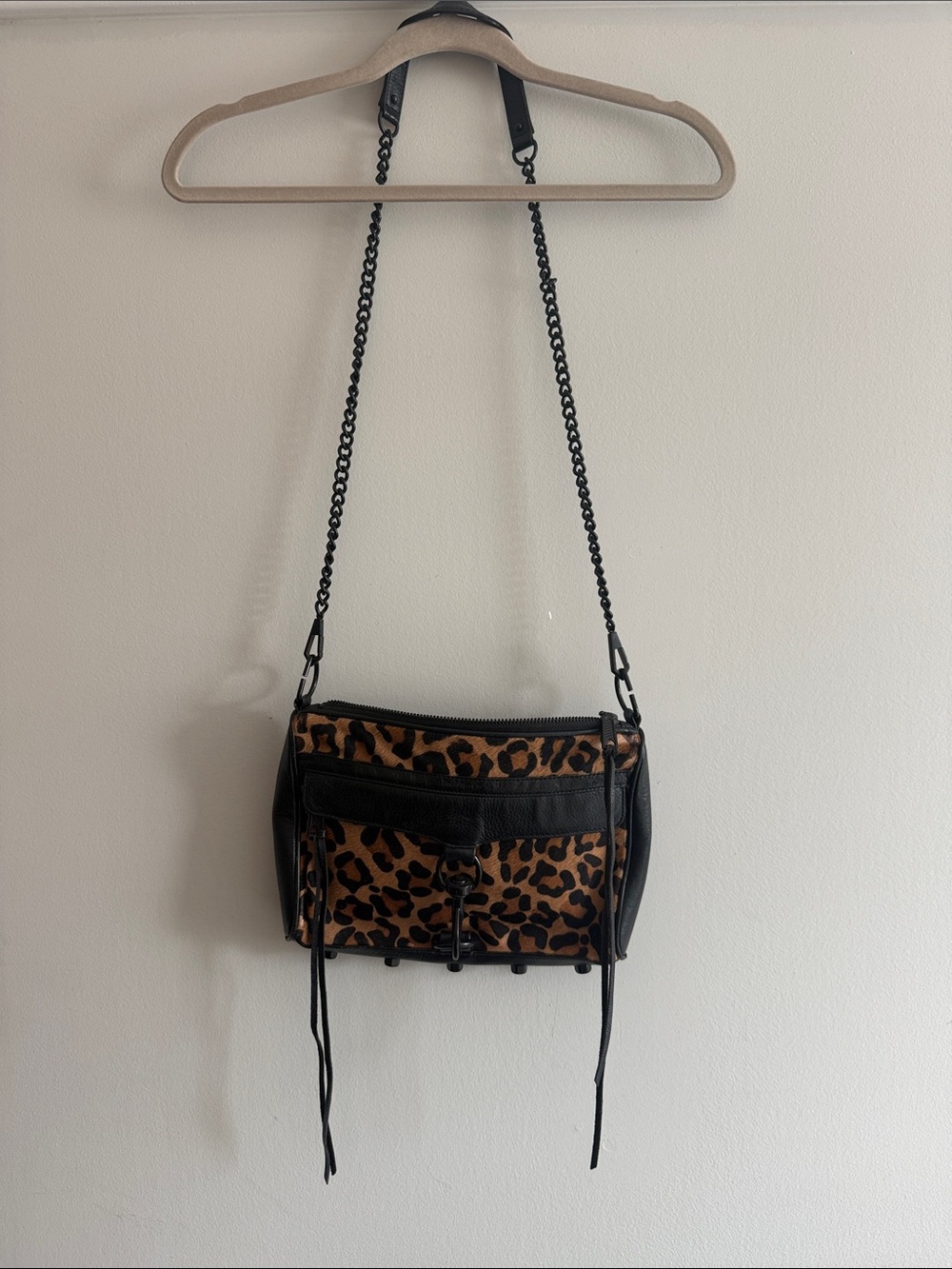 Rebecca Minkoff Leopard Print Crossbody with Black Trim